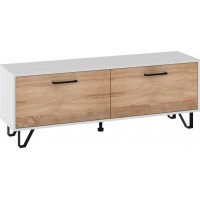 Tv galdiņš BOSS-12 140, Balts/Gaišais ozols